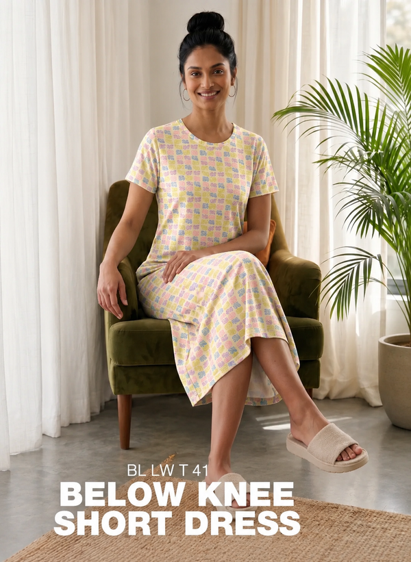 Buy_Blossom_Casual_Below-Knee_Length_Round_Neck_Printed_Cotton_Spandex_Dress