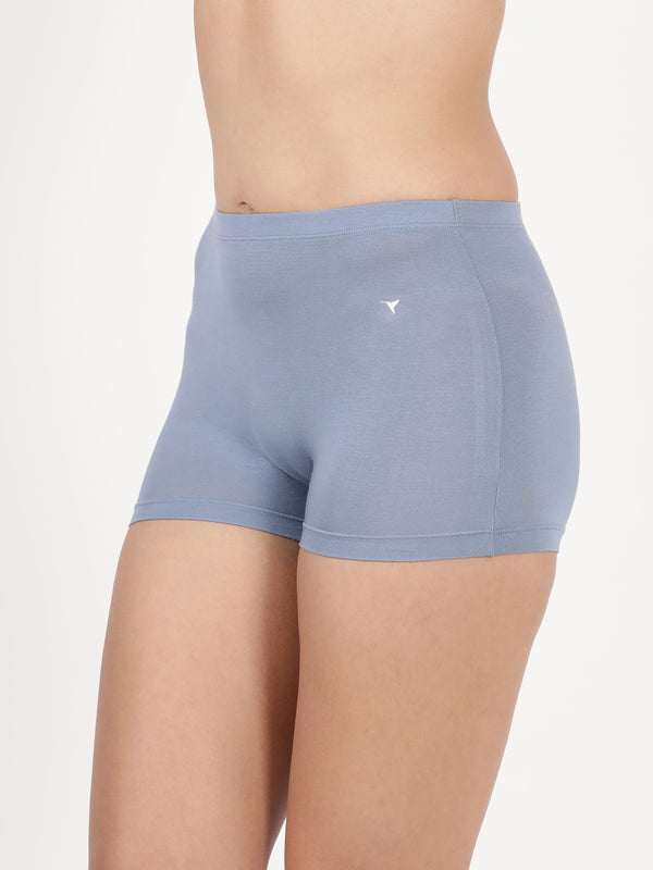 Feather Shorts -Stretchable Modal Mid-Rise Boyshorts with Chafe-Free Fit & Secure Waistband _Pack of 2