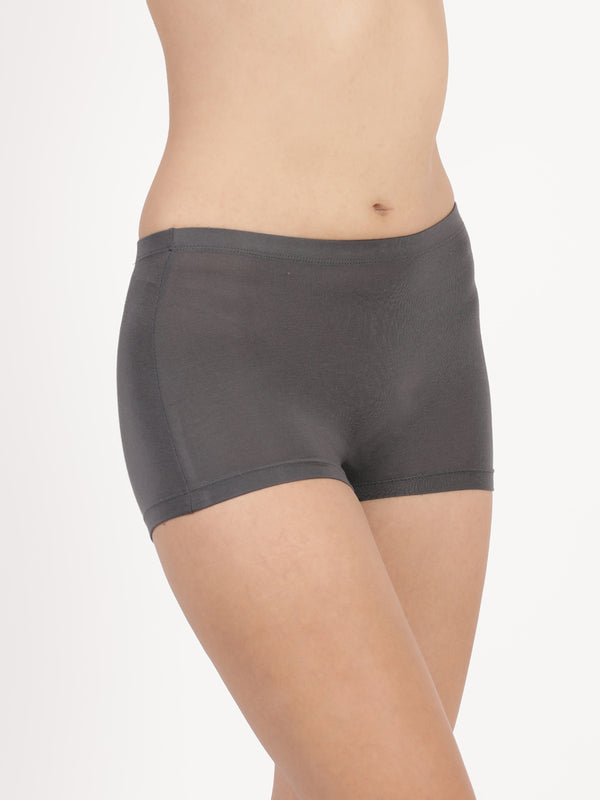 Feather Shorts -Stretchable Modal Mid-Rise Boyshorts with Chafe-Free Fit & Secure Waistband _Pack of 2