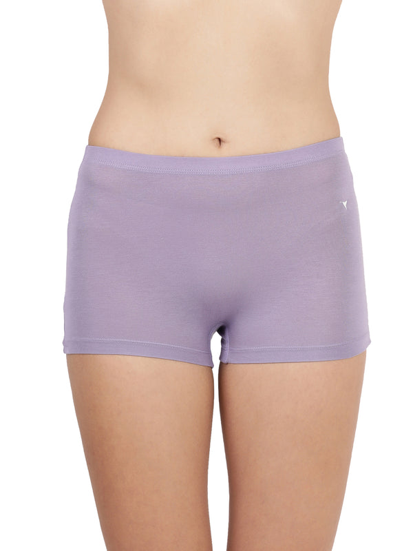 Feather Shorts -Stretchable Modal Mid-Rise Boyshorts with Chafe-Free Fit & Secure Waistband _Pack of 2