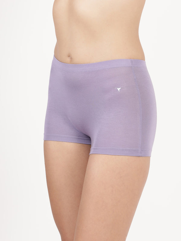 Feather Shorts -Stretchable Modal Mid-Rise Boyshorts with Chafe-Free Fit & Secure Waistband _Pack of 2