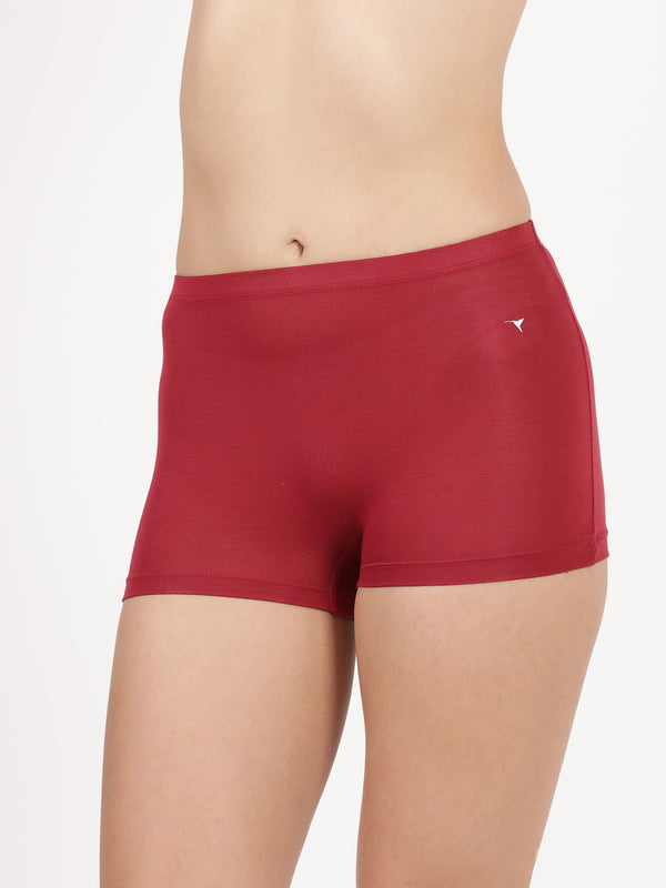 Feather Shorts -Stretchable Modal Mid-Rise Boyshorts with Chafe-Free Fit & Secure Waistband _Pack of 2