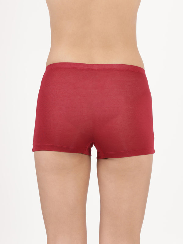 Feather Shorts -Stretchable Modal Mid-Rise Boyshorts with Chafe-Free Fit & Secure Waistband _Pack of 2