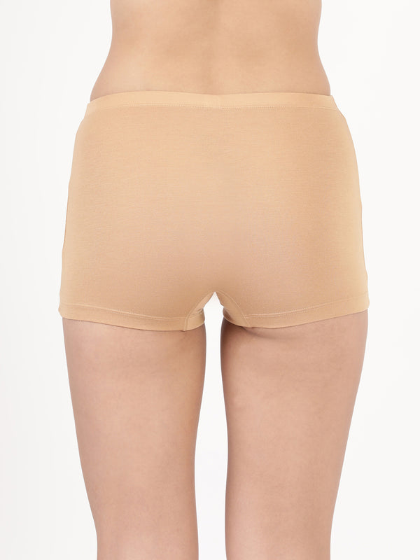 Feather Shorts -Stretchable Modal Mid-Rise Boyshorts with Chafe-Free Fit & Secure Waistband _Pack of 2