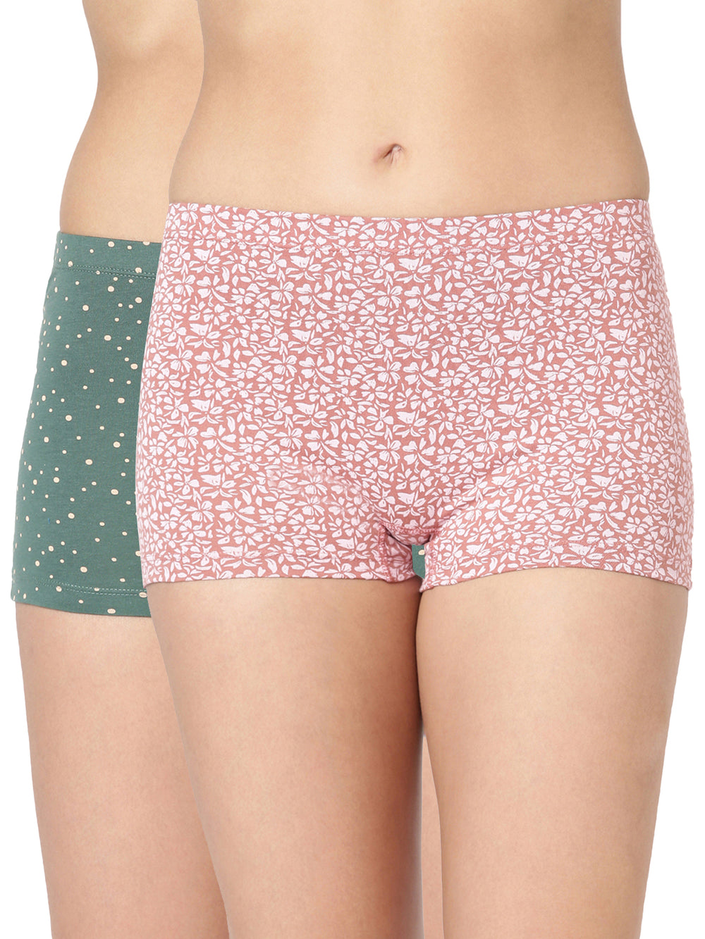 Chic Print Panties - Super Combed Cotton Boy Shorts With High Coverage, And Stylish Prints _Pack Of 2