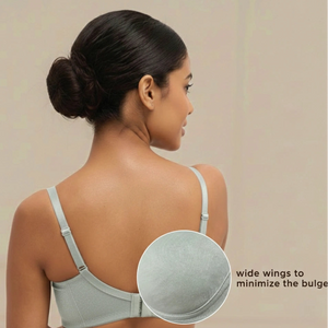 Cover And Hold-Wire-Free Non-Padded Support Bra with Side Sling,Cushioned Straps & Nipple Concealer