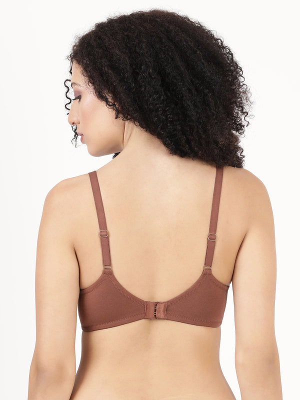 First Touch Pad - Lightly Padded Plunge Bra with Cotton Comfort,  & Delicate Lace Trim