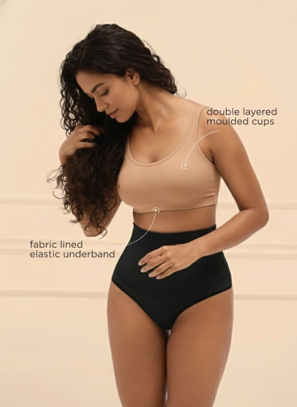 Buy_Blossom_Double layerd_Aesthetic_Slip_On_non padded_stretchable Cotton Bra_Teens_Bra