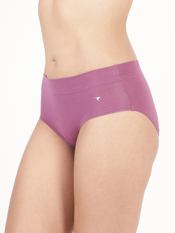 Snug Fit Panty - Seamless, Mid-Rise with Elastic-Free Outer Waistband Pack of 2