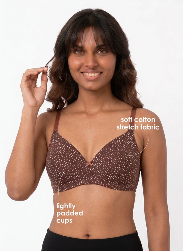 Buy_Blossom_Florid_Pad_lightly_padded_cotton_elastin_printed_brown_