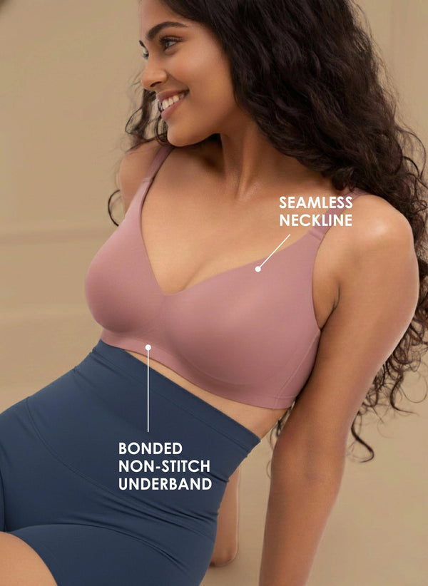 Glossy Pad - Bonded, Seamless Full Coverage Bra With Removable Pads For Support And Invisible Look