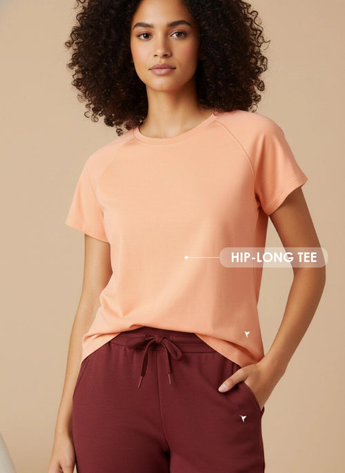Buy_Blossom_Hip_Long_Tee_cotton_elastane_versatile_wear_C-Orange