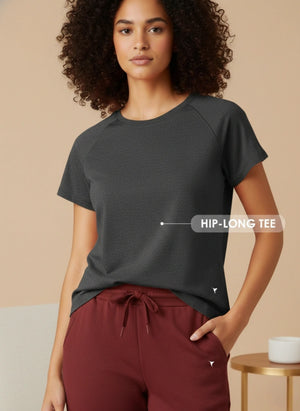 Buy_Blossom_Hip_Long_Tee_cotton_elastane_versatile_wear_Charcoal-Melange