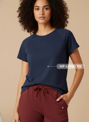 Buy_Blossom_Hip_Long_Tee_cotton_elastane_versatile_wear_Navy-Blue