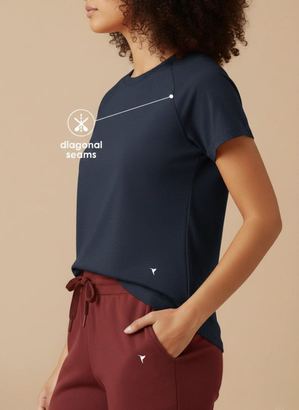 Buy_Blossom_Hip_Long_Tee_cotton_elastane_versatile_wear_Navy-Blue