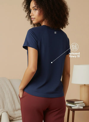 Buy_Blossom_Hip_Long_Tee_cotton_elastane_versatile_wear_Navy-Blue
