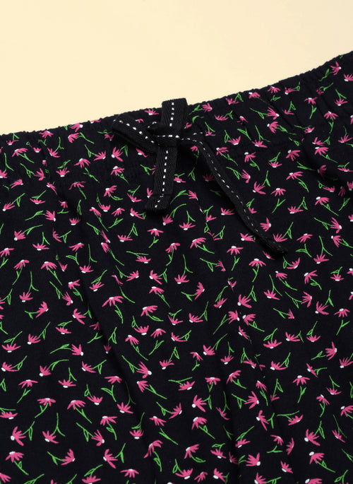 Buy_Blossom_Lounge_Wear_Shorts_Flowy_shorts_Black