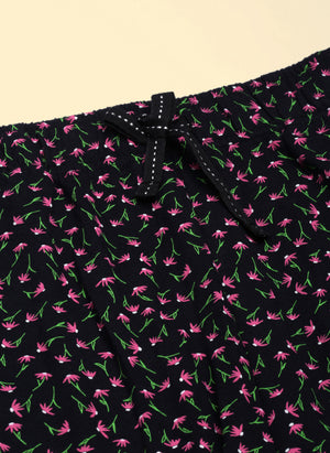 Buy_Blossom_Lounge_Wear_Shorts_Flowy_shorts_Black