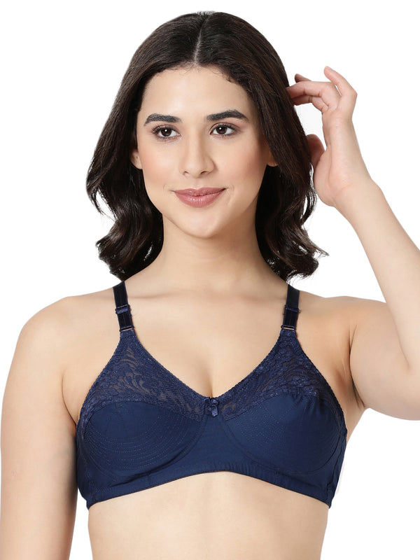 Buy_Blossom_Pleasent_Bra_cotton_double_layered_lower_cups_U-Back_design_Navy-Blue