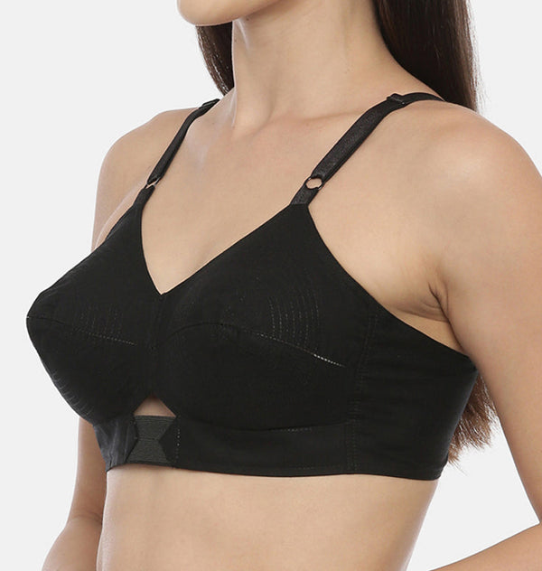 Buy_Blossom_Priyasajini C & D - Full_Coverage_Round_Stitch_bra_with_Centre_Elastic_cotton_black