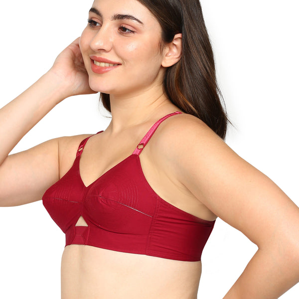 Buy_Blossom_Priyasajini_C_D_-_Full_Coverage_Round_Stitch_bra_with_Centre_Elastic_cotton_maroon