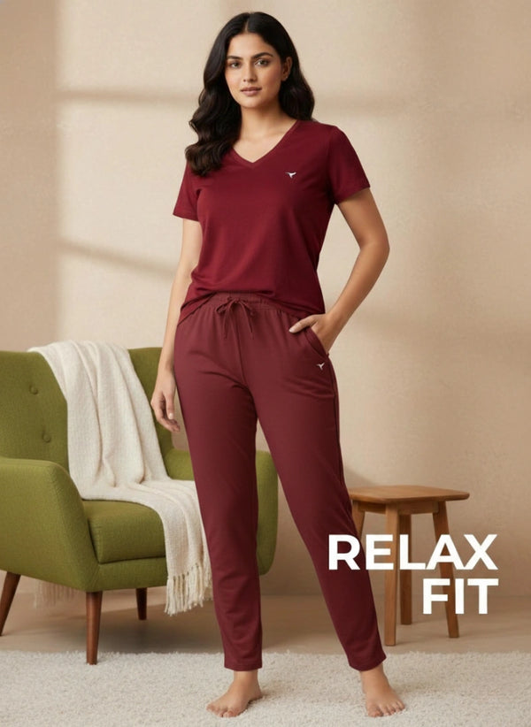 Buy_Blossom_Relax_Fit_cotton_adjustable_straps_side_pockets_Beetroot-Melange
