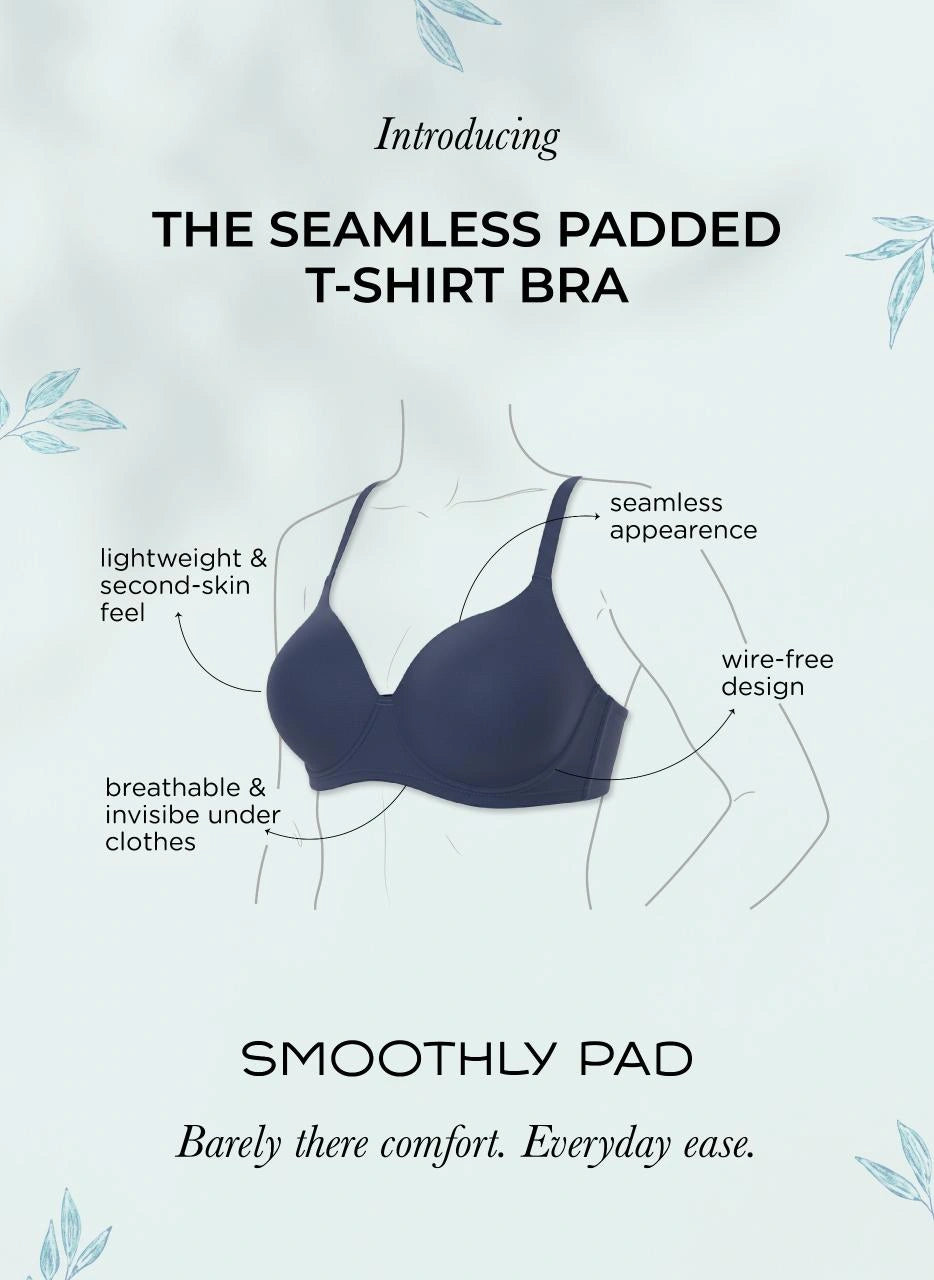 Smoothly Padded - Non-Wired Seamless Padded Everyday Polyamide T-Shirt Bra