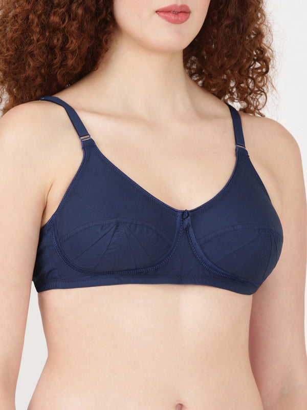 Buy_Blossom_Saree_Bra_cotton_U-Back_design_tailored_saree_blouse_navy_blue