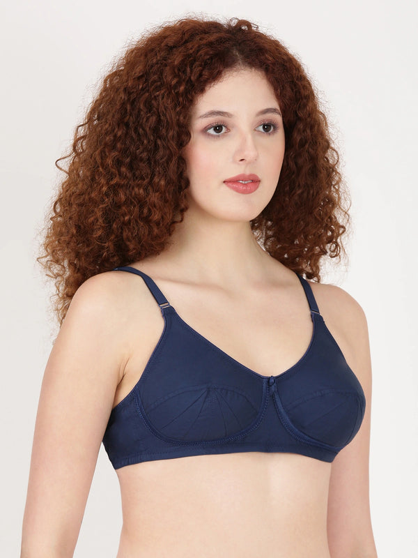 Buy_Blossom_Saree_Bra_cotton_U-Back_design_tailored_saree_blouse_navy_blue