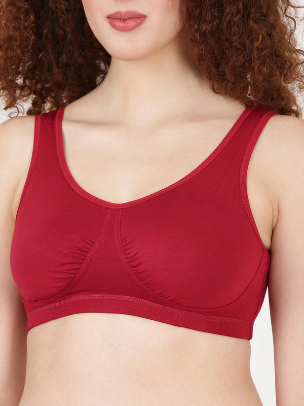 Buy Blossom Sleep Bra_Antibacterial comfort_ NIGHT BRA_2511 REDWINE 2