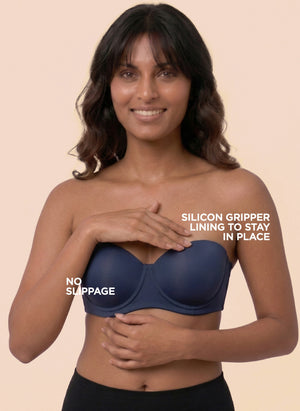 2Buy_Blossom_Strapless_Bra_medium_padded_Bra_Demi_cup_Padded_Bra_NAVY_BLUE