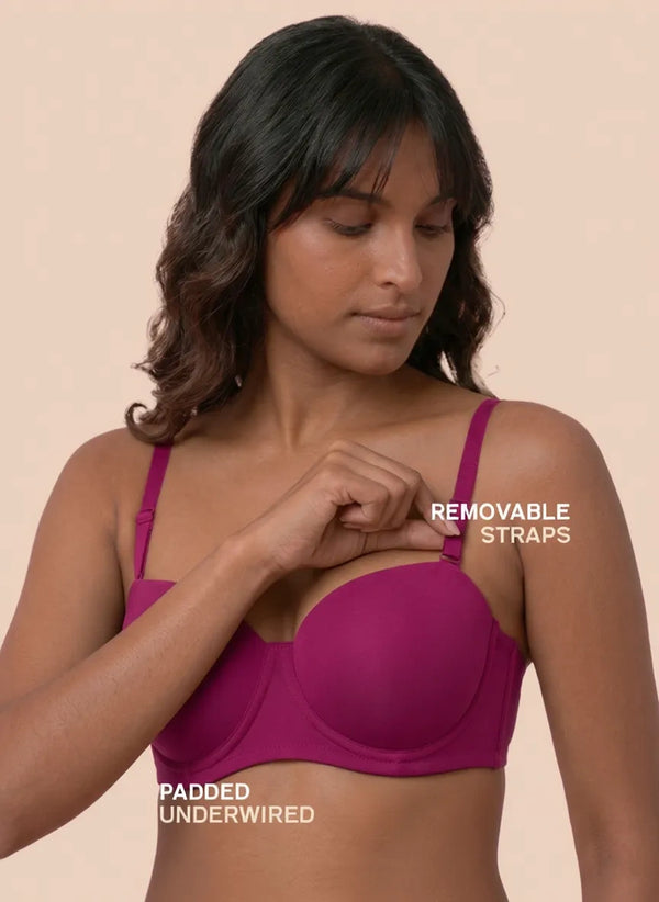 Buy_Blossom_Strapless_Bra_medium_padded_Bra_Demi_cup_Padded_Bra_PICKLE_BEET_03