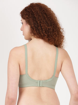Woven Rings - Stretchable Cotton Bra With Double-Layered Cups, Circular Stitching For Strong Support