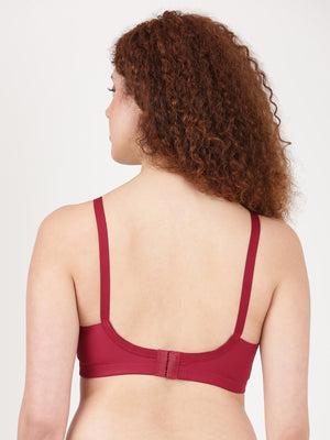 Woven Rings - Stretchable Cotton Bra With Double-Layered Cups, Circular Stitching For Strong Support