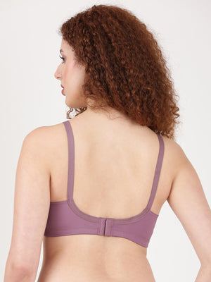 Woven Rings - Stretchable Cotton Bra With Double-Layered Cups, Circular Stitching For Strong Support