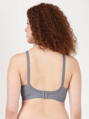 Woven Rings - Stretchable Cotton Bra With Double-Layered Cups, Circular Stitching For Strong Support