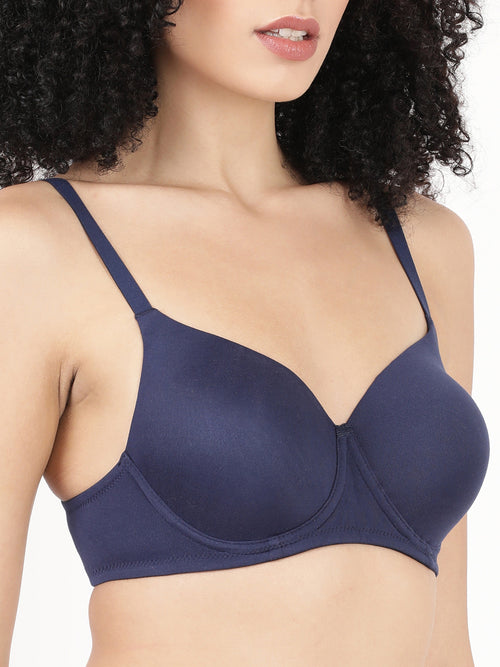 Fabulous Pad - Soft Polyester Underwire Bra With Seamless Molded Cups