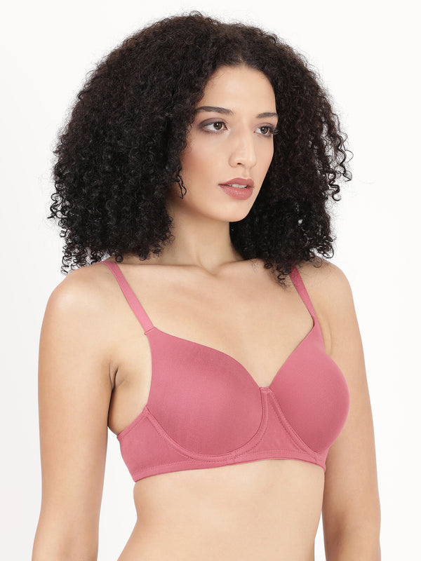 Fabulous Pad - Soft Polyester Underwire Bra With Seamless Molded Cups