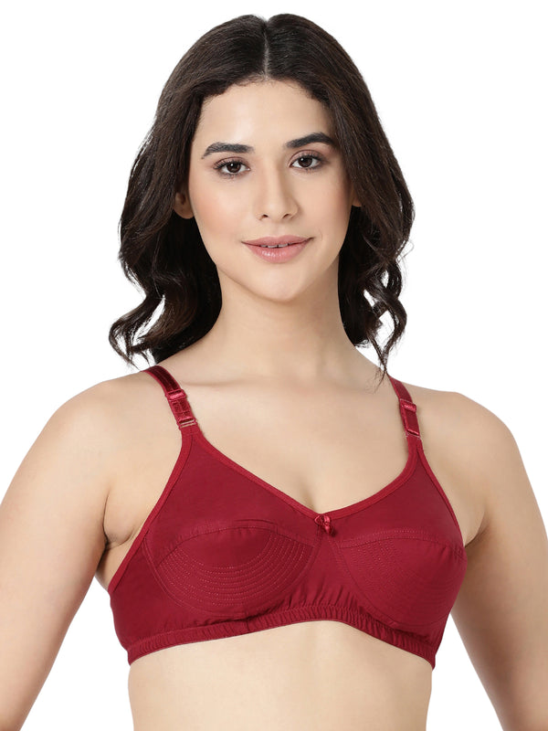 Buy_Blossom_Up_Lift_Bra_cotton_U-Back_design_double_layered_cups_maroon