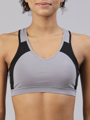 Buy_Blossom_Workout_Bra_slip_on_bra_racerback_double_layered_fabric_Silver_Grey