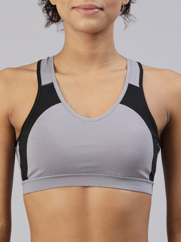 Buy_Blossom_Workout_Bra_slip_on_bra_racerback_double_layered_fabric_Silver_Grey
