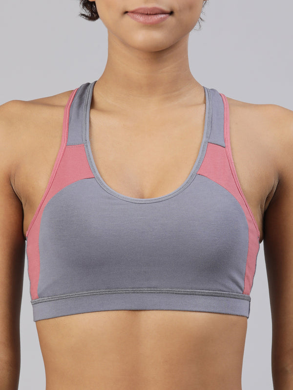 Buy_Blossom_Workout_Bra_slip_on_bra_racerback_double_layered_fabric_Silver_Grey_Red_