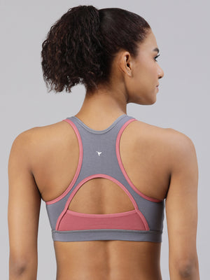 Buy_Blossom_Workout_Bra_slip_on_bra_racerback_double_layered_fabric_Silver_Grey_Red_