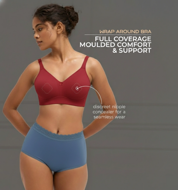 Buy_Blossom_Wrap_Around_Bra_Support_Bra_cotton_polyester_with_nipple_concealers_side_support_U-shape_back_Red_Wine