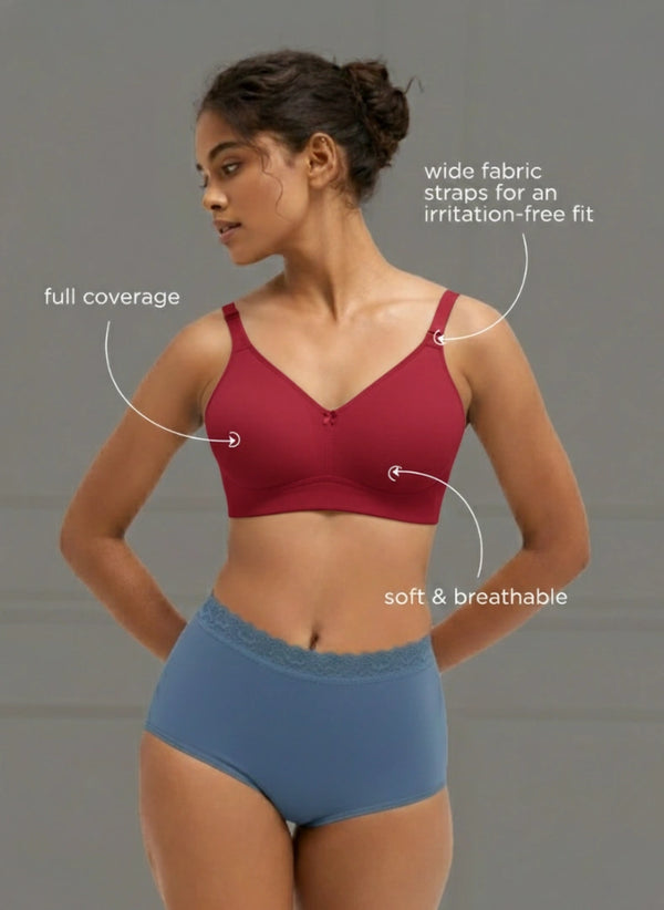 Buy_Blossom_Wrap_Around_Bra_Support_Bra_cotton_polyester_with_nipple_concealers_side_support_U-shape_back_Red_Wine