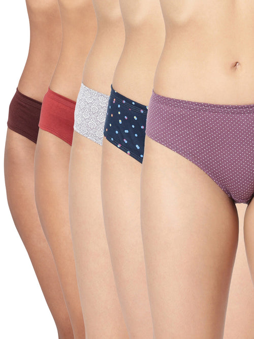 Buy_Blossom_cotton_Panty_mid rise_inner_ Elastic_full coverage_semi bikni_printed and plain assorted Panty_5Pack