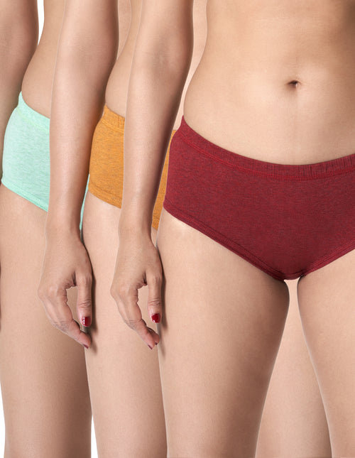 Buy_Blossom_cotton_poly blend_Panty_Hipster_mid rise_concealed waistband_Elastic free legs _full coverage_assorted Panty_3Pack