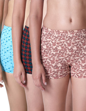 Buy_Blossom_full coverage_cotton_Panty_Boy short_mid rise_concealed Elastic waistbands_printed_assorted Panty_3Pack
