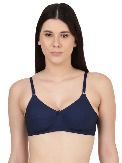 Buy_Blossom_support_bra_Honest_cotton_double_layered_full_coverage_Navy-Blue