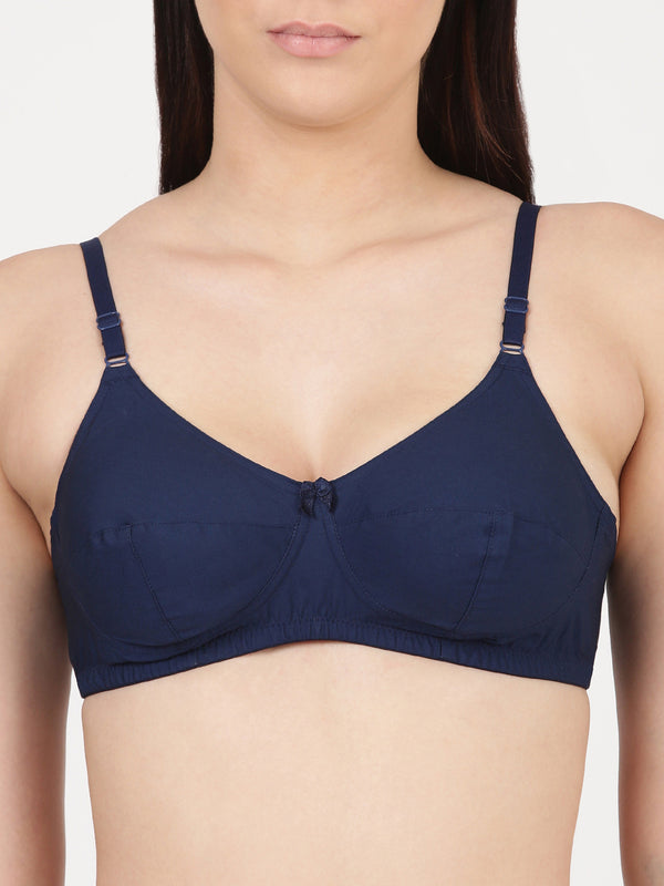 Buy_Blossom_support_bra_Honest_cotton_double_layered_full_coverage_Navy-Blue